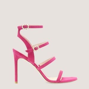 Stuart Weitzman Pink Strappy Heels for Glamorous Evenings
